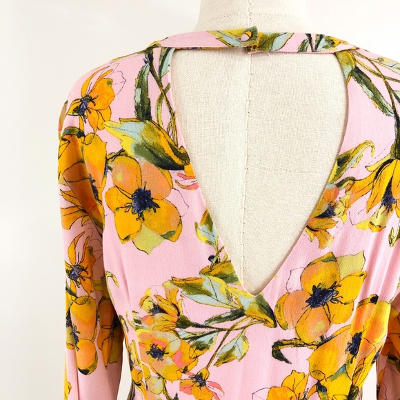 [ free people ]  tegan long sleeve floral dress - Picture 7 of 8